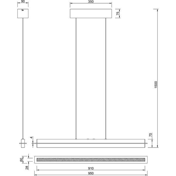 HLW LED Metalen LED Hanglamp Trion Semih 22W met Aanpasbare Kleur en Aanraakschakelaar