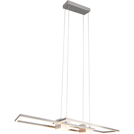 LED Hanglamp Trion Zuru 37W - Dimbaar, Aanpasbare Kleur, Mat Nikkel Aluminium