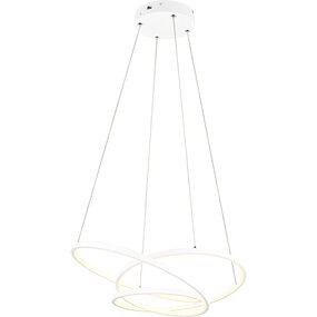 Dimbare Mat Witte Metalen LED Hanglamp 34W - Trion Alvin