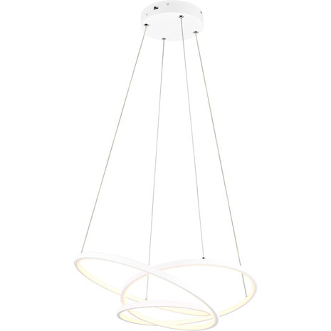 Trion Alvin Dimbare LED Hanglamp 34W - Mat Wit Metalen Rond Design