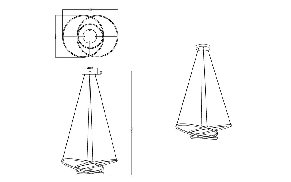 HLW LED Metalen Dimbare Zwarte LED Hanglamp 34W - Trion Alvin, Aanpasbare Kleur
