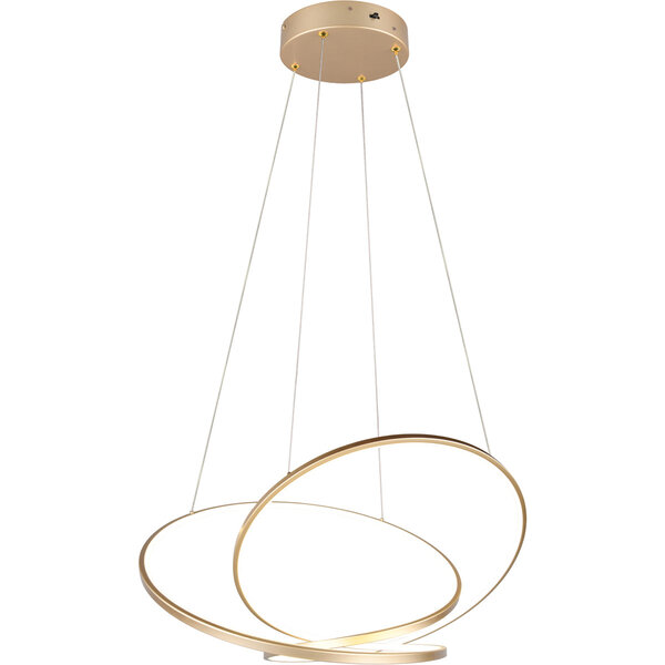 HLW LED LED Hanglamp 52W - Gouden Metalen Dimbare LED Hanglamp met Instelbare Kleur HLW LED LED Hanglamp 52W - Gouden Metalen Dimbare LED Hanglamp met Instelbare Kleur