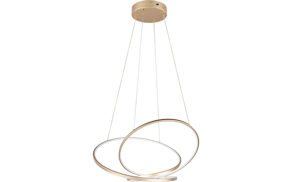 HLW LED LED Hanglamp 52W - Gouden Metalen Dimbare LED Hanglamp met Instelbare Kleur