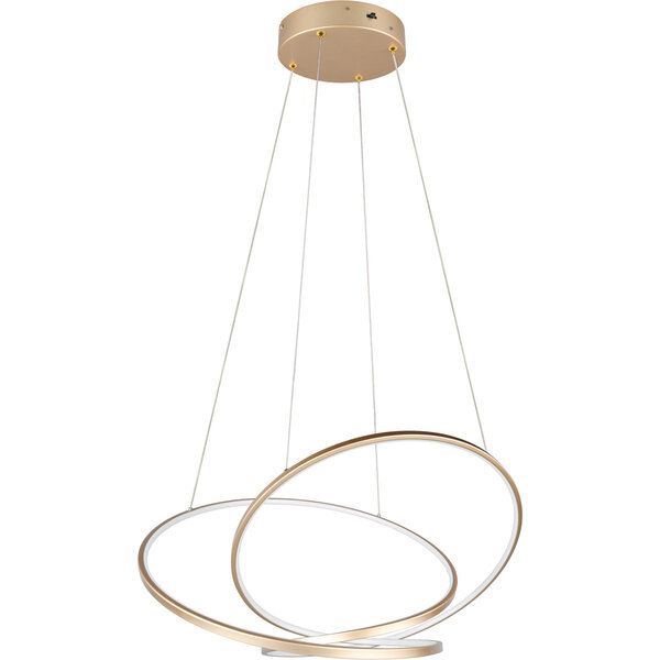 HLW LED LED Hanglamp 52W - Gouden Metalen Dimbare LED Hanglamp met Instelbare Kleur HLW LED LED Hanglamp 52W - Gouden Metalen Dimbare LED Hanglamp met Instelbare Kleur