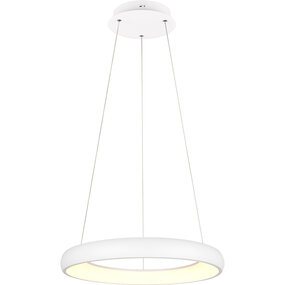 Dimbare LED Hanglamp 38W - Mat Wit & Metaal Dimbare LED Hanglamp 38W - Mat Wit & Metaal