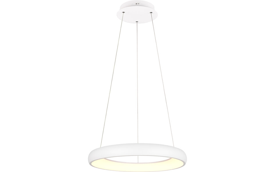 HLW LED 38W Dimbare LED Hanglamp - Metalen & Witte LED Lamp met Aanpasbare Kleur