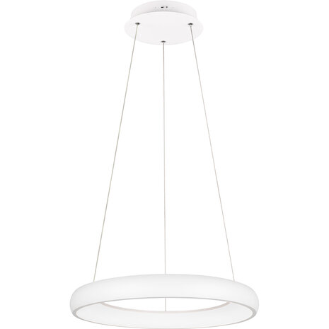 HLW LED 38W Dimbare LED Hanglamp - Metalen & Witte LED Lamp met Aanpasbare Kleur
