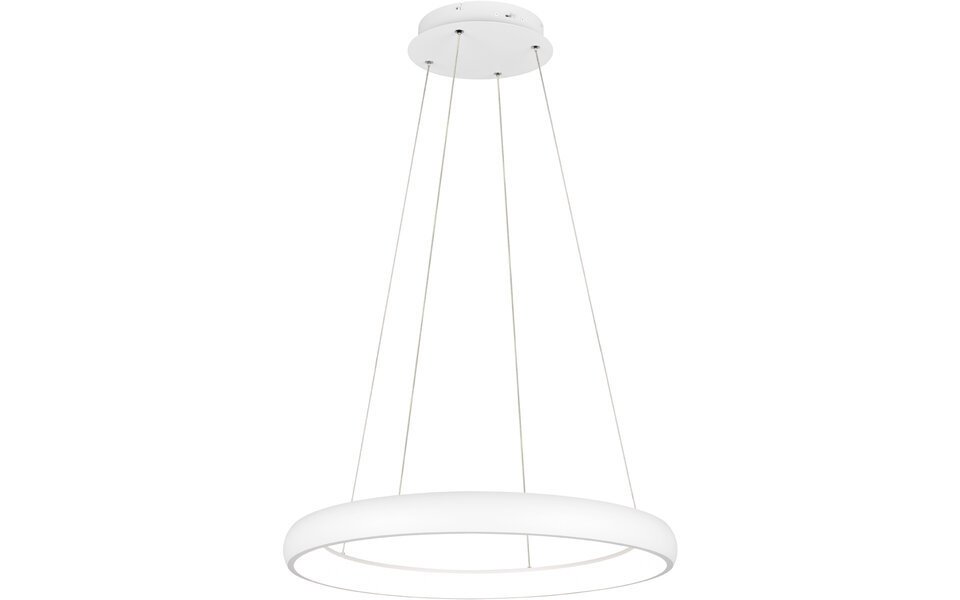 HLW LED Moderne Dimbare LED Hanglamp 59W - Mat Wit, Metalen & Aanpasbaar
