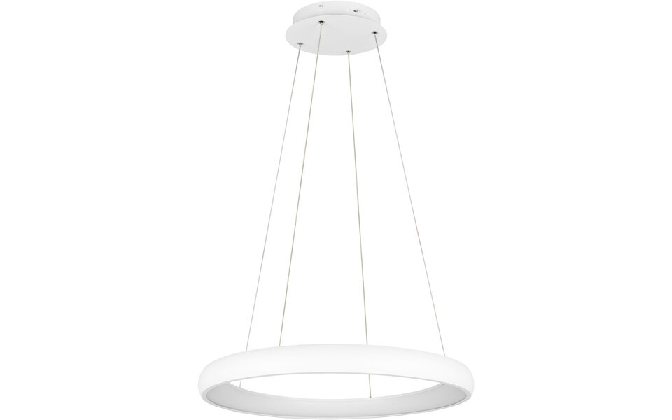 HLW LED Moderne Dimbare LED Hanglamp 59W - Mat Wit, Metalen & Aanpasbaar