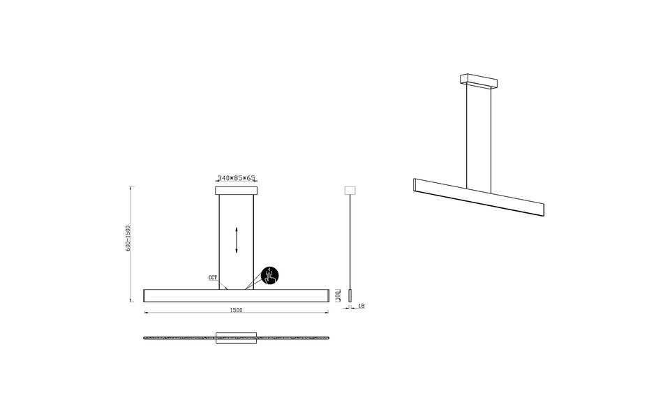 HLW LED LED Hanglamp Trion Hala 35W - Metalen Design, Mat Nikkel & Aanraakschakelaar