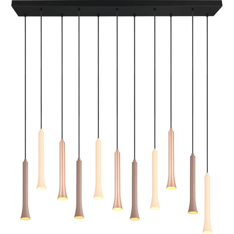 HLW LED Dimbare Zwarte LED Hanglamp Trion Ato - Metalen Design, 11x 3W, Aanpasbare Kleur