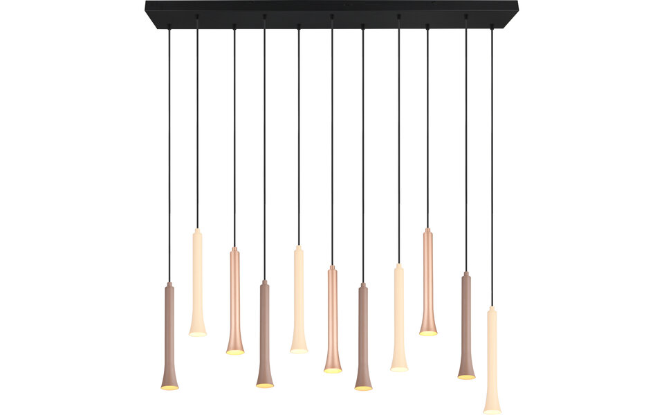 HLW LED Dimbare Zwarte LED Hanglamp Trion Ato - Metalen Design, 11x 3W, Aanpasbare Kleur