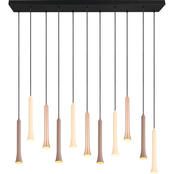 HLW LED Dimbare Zwarte LED Hanglamp Trion Ato - Metalen Design, 11x 3W, Aanpasbare Kleur