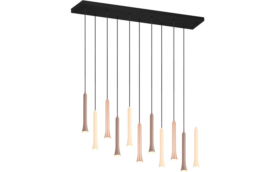 HLW LED Dimbare Zwarte LED Hanglamp Trion Ato - Metalen Design, 11x 3W, Aanpasbare Kleur