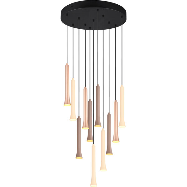 HLW LED Moderne Metalen Dimbare Zwarte LED Hanglamp Trion Ato - 11x 3W LED HLW LED Moderne Metalen Dimbare Zwarte LED Hanglamp Trion Ato - 11x 3W LED