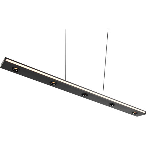 HLW LED Dimbare Zwarte LED Hanglamp 5W - Metalen LED Lamp met Aanpasbare Kleur HLW LED Dimbare Zwarte LED Hanglamp 5W - Metalen LED Lamp met Aanpasbare Kleur