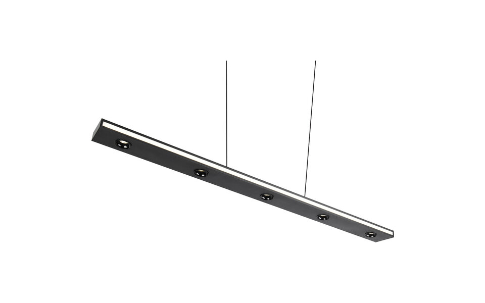HLW LED Dimbare Zwarte LED Hanglamp 5W - Metalen LED Lamp met Aanpasbare Kleur