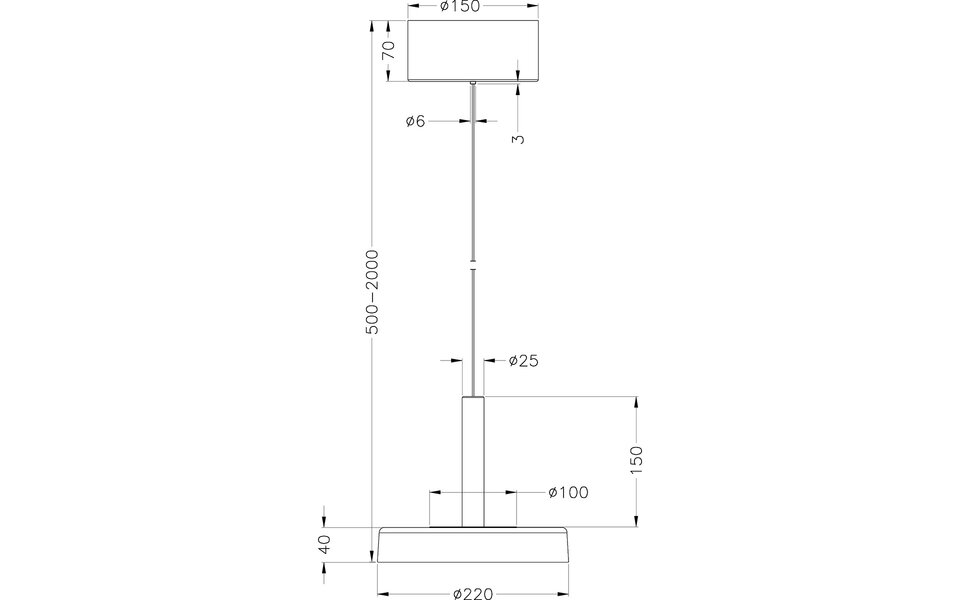 HLW LED Metalen Dimbare LED Hanglamp 10W - Zwart & Wit - Warm Wit 3000K
