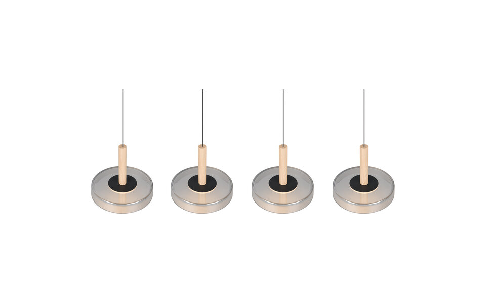 HLW LED Moderne Metalen Dimbare LED Hanglamp 30W - Zwart & Wit, Warm Wit Licht