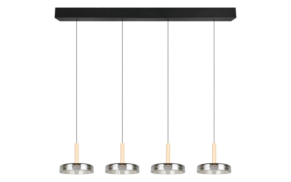 HLW LED Moderne Metalen Dimbare LED Hanglamp 30W - Zwart & Wit, Warm Wit Licht