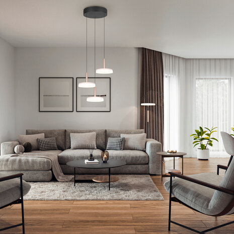 HLW LED Moderne Metalen Dimbare LED Hanglamp - Witte LED Lamp 5W Warm Wit