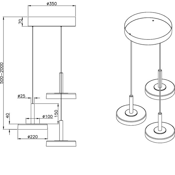 HLW LED Moderne Metalen Dimbare LED Hanglamp - Witte LED Lamp 5W Warm Wit