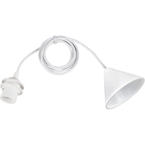 HLW LED Stoffen Witte LED Hanglamp met E27 fitting - Compacte LED lamp voor elk interieur
