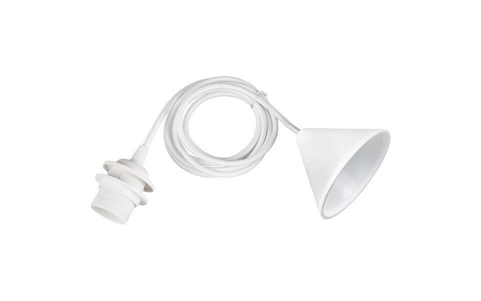 HLW LED Stijlvolle Witte LED Hanglamp Trion Alpar - Compacte Stoffen LED Hanglamp met E27 Fitting