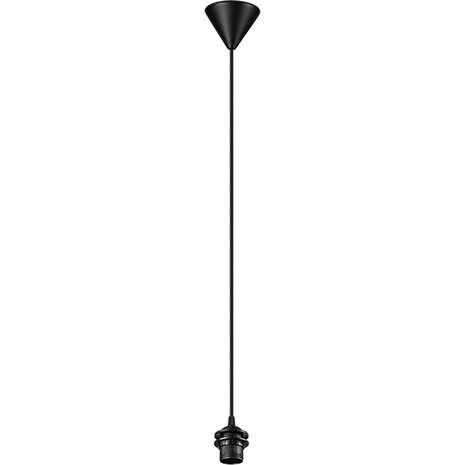 Stoffen LED Hanglamp Zwart - Trion Alpar 1-lichts Rond 12cm E27