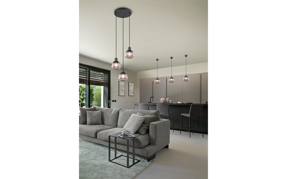 HLW LED LED Hanglamp Trion Arif - Zwarte Metalen LED Hanglamp met E27 Fitting