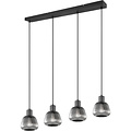 LED Hanglamp Mat Zwart - Metalen 4-lichts E27 Verstelbaar