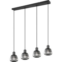 Mat Zwarte Metalen LED Hanglamp - Trion Arif 4-lichts