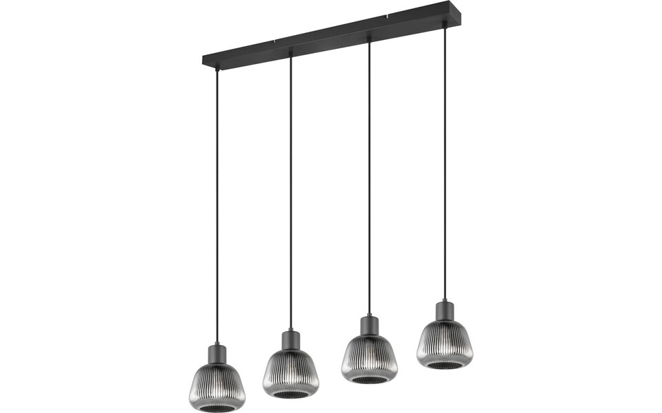 HLW LED LED Hanglamp Mat Zwart - Metalen 4-lichts E27 Verstelbaar