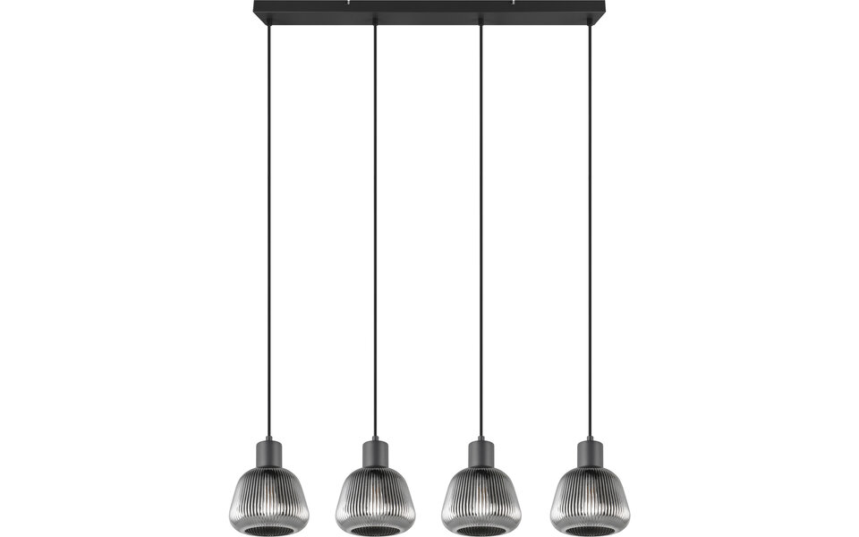 HLW LED LED Hanglamp Mat Zwart - Metalen 4-lichts E27 Verstelbaar