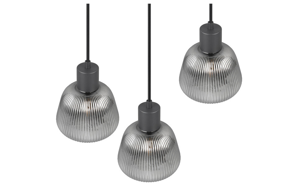 HLW LED Zwarte Metalen LED Hanglamp Trion Arif - 3-lichts, E27, Mat Zwart, Verstelbaar HLW LED Zwarte Metalen LED Hanglamp Trion Arif - 3-lichts, E27, Mat Zwart, Verstelbaar