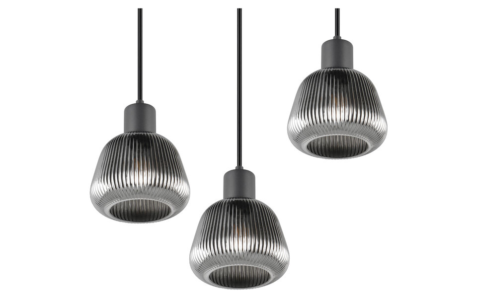 HLW LED Zwarte Metalen LED Hanglamp Trion Arif - 3-lichts, E27, Mat Zwart, Verstelbaar HLW LED Zwarte Metalen LED Hanglamp Trion Arif - 3-lichts, E27, Mat Zwart, Verstelbaar