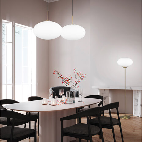 HLW LED Metalen Gouden LED Hanglamp Trion Ferdi – 1-lichts, E27, 40cm Rond HLW LED Metalen Gouden LED Hanglamp Trion Ferdi – 1-lichts, E27, 40cm Rond