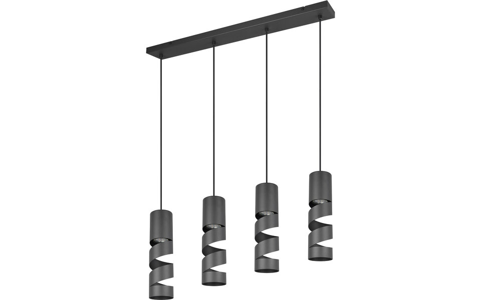 HLW LED Moderne Metalen LED Hanglamp - Trion Meser 4-lichts Mat Zwart LED Lamp HLW LED Moderne Metalen LED Hanglamp - Trion Meser 4-lichts Mat Zwart LED Lamp