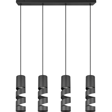 HLW LED Moderne Metalen LED Hanglamp - Trion Meser 4-lichts Mat Zwart LED Lamp HLW LED Moderne Metalen LED Hanglamp - Trion Meser 4-lichts Mat Zwart LED Lamp