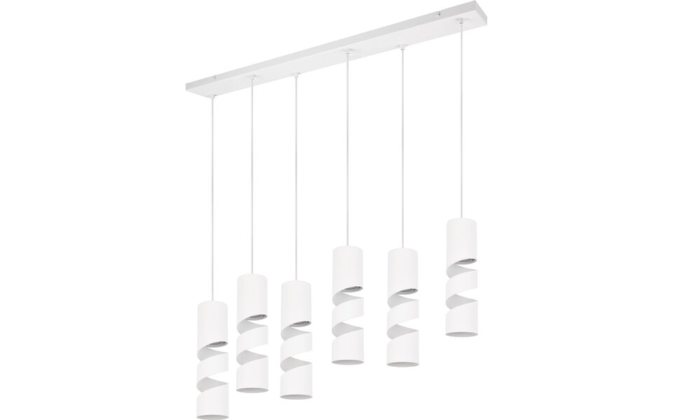 HLW LED LED Hanglamp Metalen 6-lichts - Mat Wit, Verstelbaar | Trion Meser