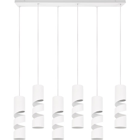 HLW LED LED Hanglamp Metalen 6-lichts - Mat Wit, Verstelbaar | Trion Meser HLW LED LED Hanglamp Metalen 6-lichts - Mat Wit, Verstelbaar | Trion Meser