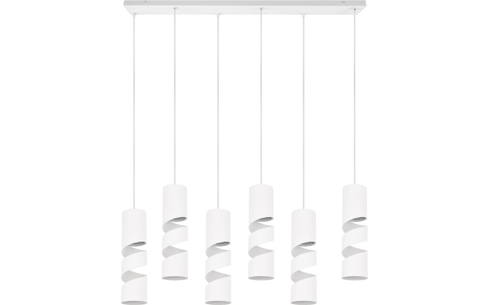 HLW LED LED Hanglamp Metalen 6-lichts - Mat Wit, Verstelbaar | Trion Meser