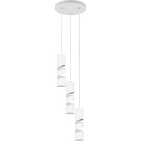 LED Hanglamp Trion Meser - Mat Wit, Metalen 3-lichts Design LED Hanglamp Trion Meser - Mat Wit, Metalen 3-lichts Design