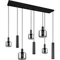 Moderne zwarte LED hanglamp Trion Marat - 8-lichts metalen design