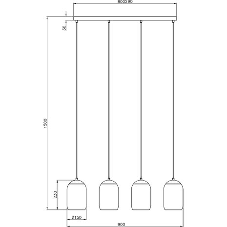 HLW LED Stijlvolle Mat Zwarte LED Hanglamp - Metalen 4-Lichts LED Lamp met E27 Fitting HLW LED Stijlvolle Mat Zwarte LED Hanglamp - Metalen 4-Lichts LED Lamp met E27 Fitting