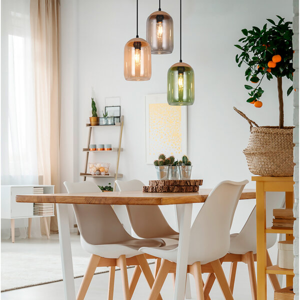 HLW LED Mat Zwarte LED Hanglamp - Metalen 3-lichts E27 Trion Crog