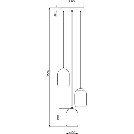 HLW LED Mat Zwarte LED Hanglamp - Metalen 3-lichts E27 Trion Crog