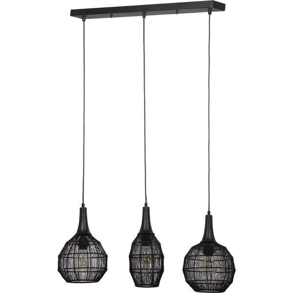 HLW LED Stijlvolle Metalen Zwarte LED Hanglamp Trion Sorana - 3-lichts E27 HLW LED Stijlvolle Metalen Zwarte LED Hanglamp Trion Sorana - 3-lichts E27