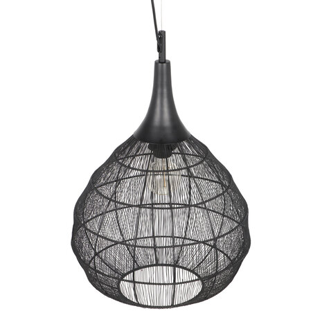 HLW LED Metalen LED Hanglamp Trion Sorana - Zwarte 1-lichts E27 Hangverlichting 42 cm HLW LED Metalen LED Hanglamp Trion Sorana - Zwarte 1-lichts E27 Hangverlichting 42 cm