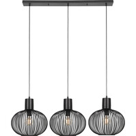 LED Hanglamp Trion Alia - Mat Zwart Metalen 3-Lichts E27